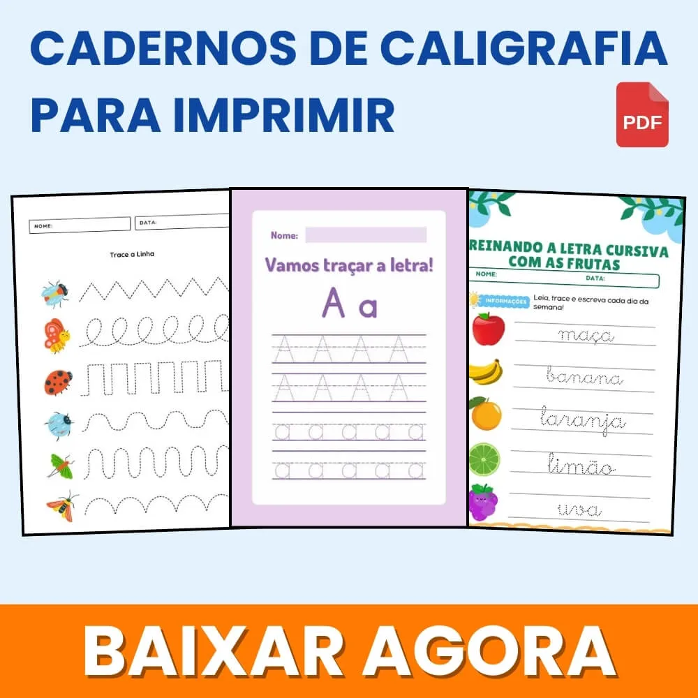 Caderno de Caligrafia para Imprimir PDF
