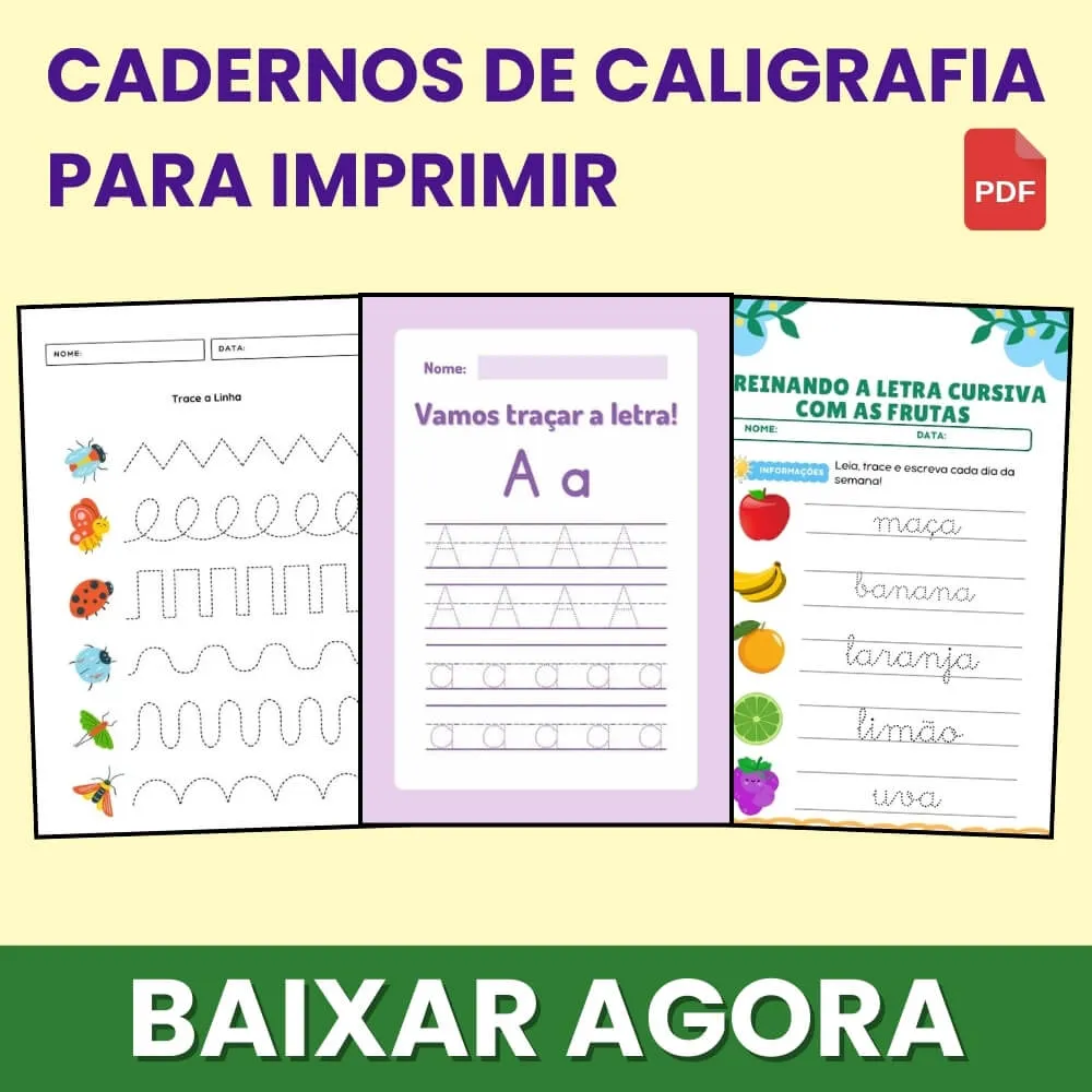 Caderno de Caligrafia para Imprimir PDF