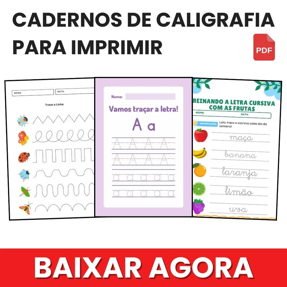Caderno de Caligrafia para Imprimir PDF