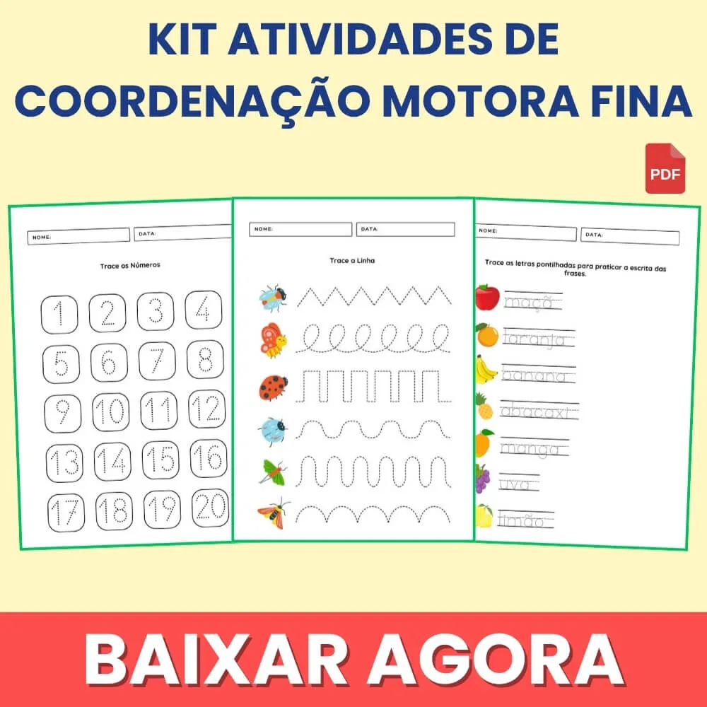 Atividades Coordenaçao Motora Fina para Imprimir PDF