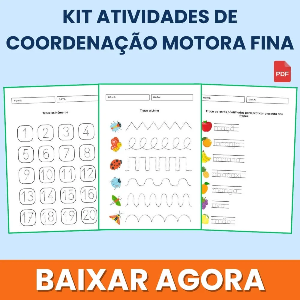 Atividades de Coordenaçao Motora Fina para Imprimir PDF