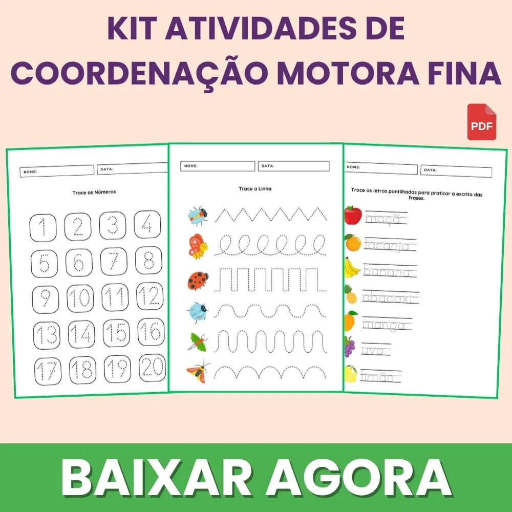 Atividades de Coordenaçao Motora Fina para Imprimir PDF