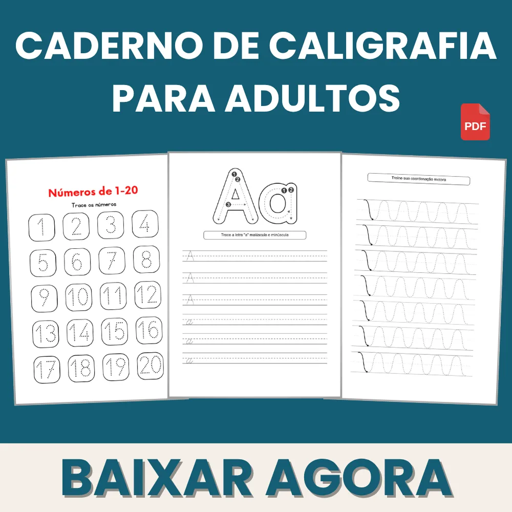 Caderno de Caligrafia para Adultos para Imprimir PDF