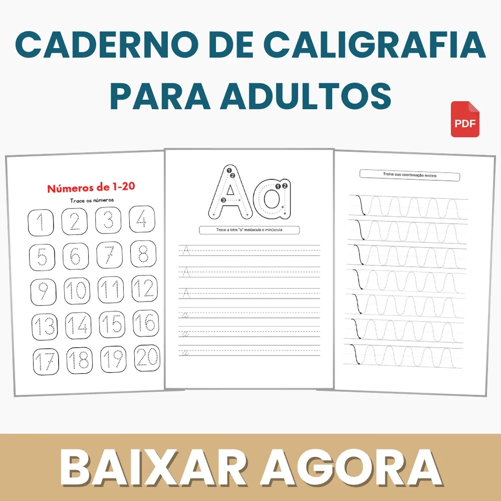Caderno de Caligrafia para Adultos para Imprimir PDF