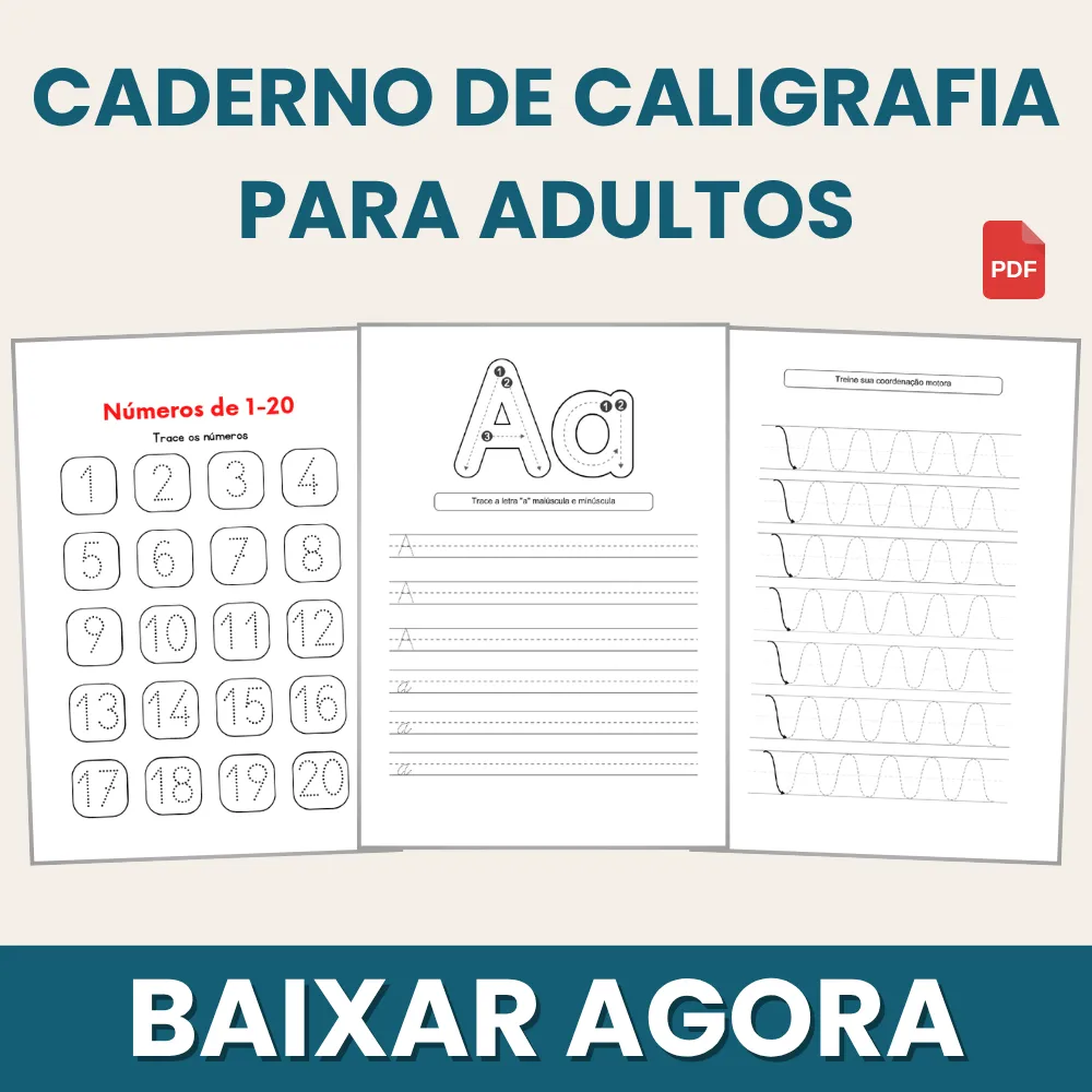 Caderno de Caligrafia para Adultos para Imprimir PDF