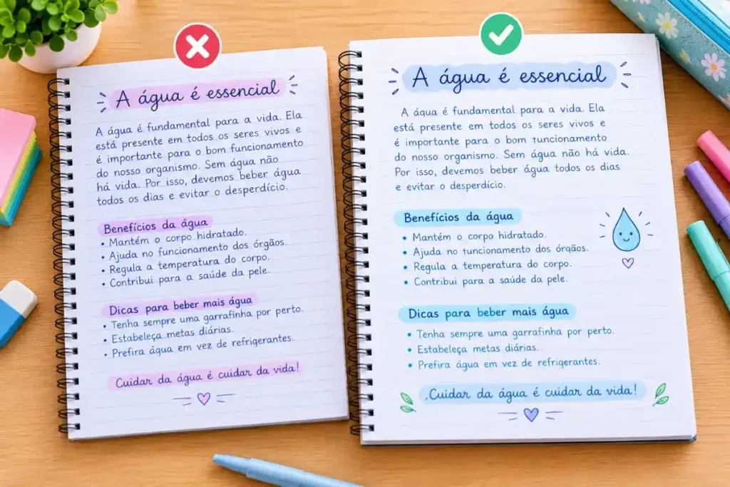 O espaçamento também faz diferença