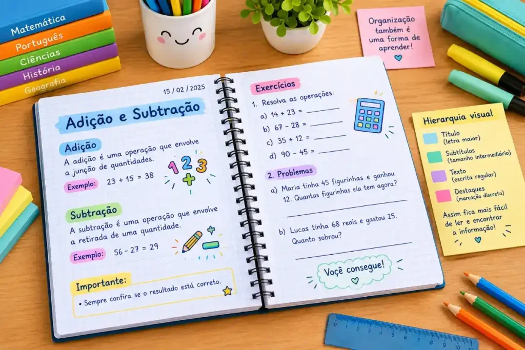 Organização do caderno: por onde começar?