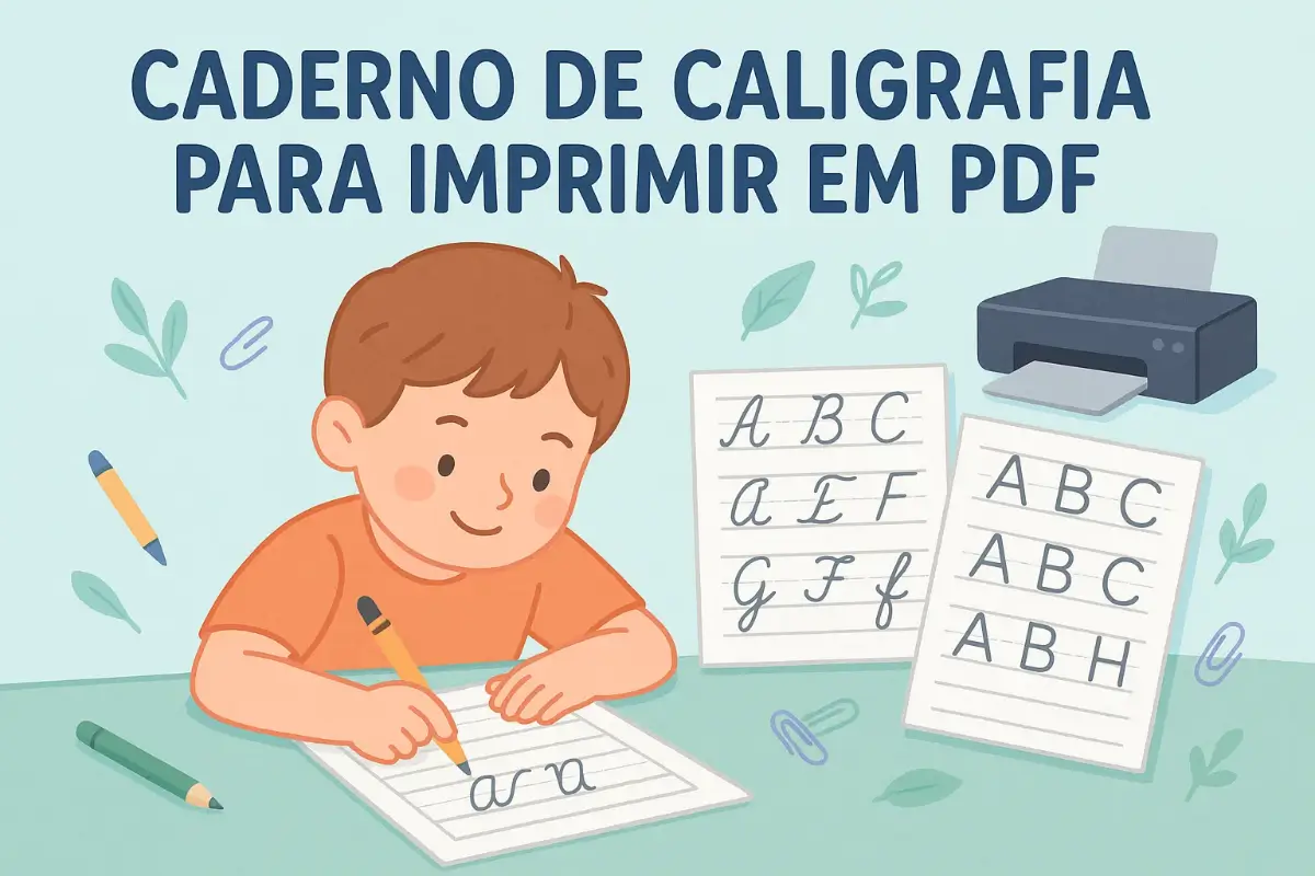Caderno de caligrafia para imprimir em PDF: Download