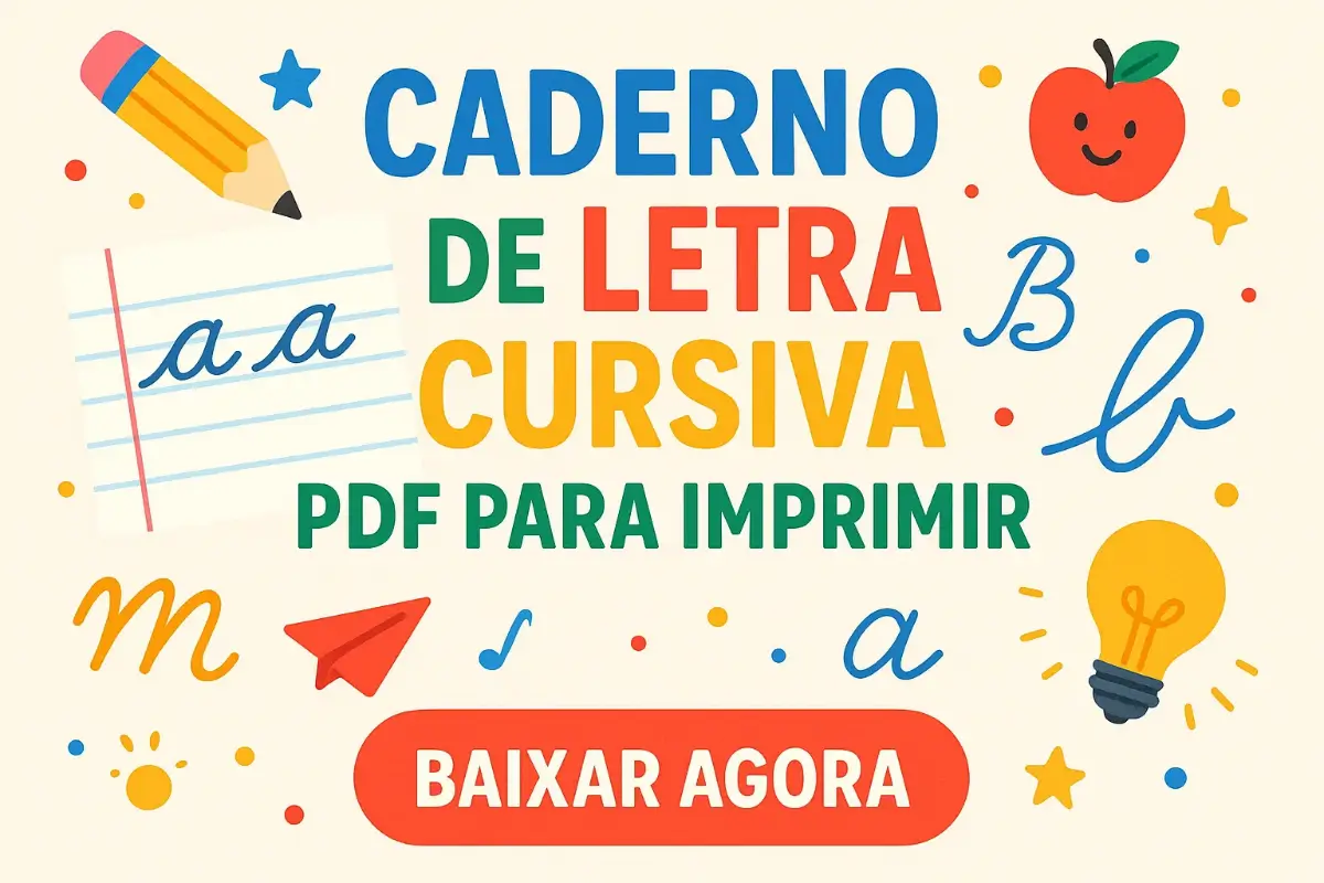 Caderno de Letra Cursiva PDF para Imprimir