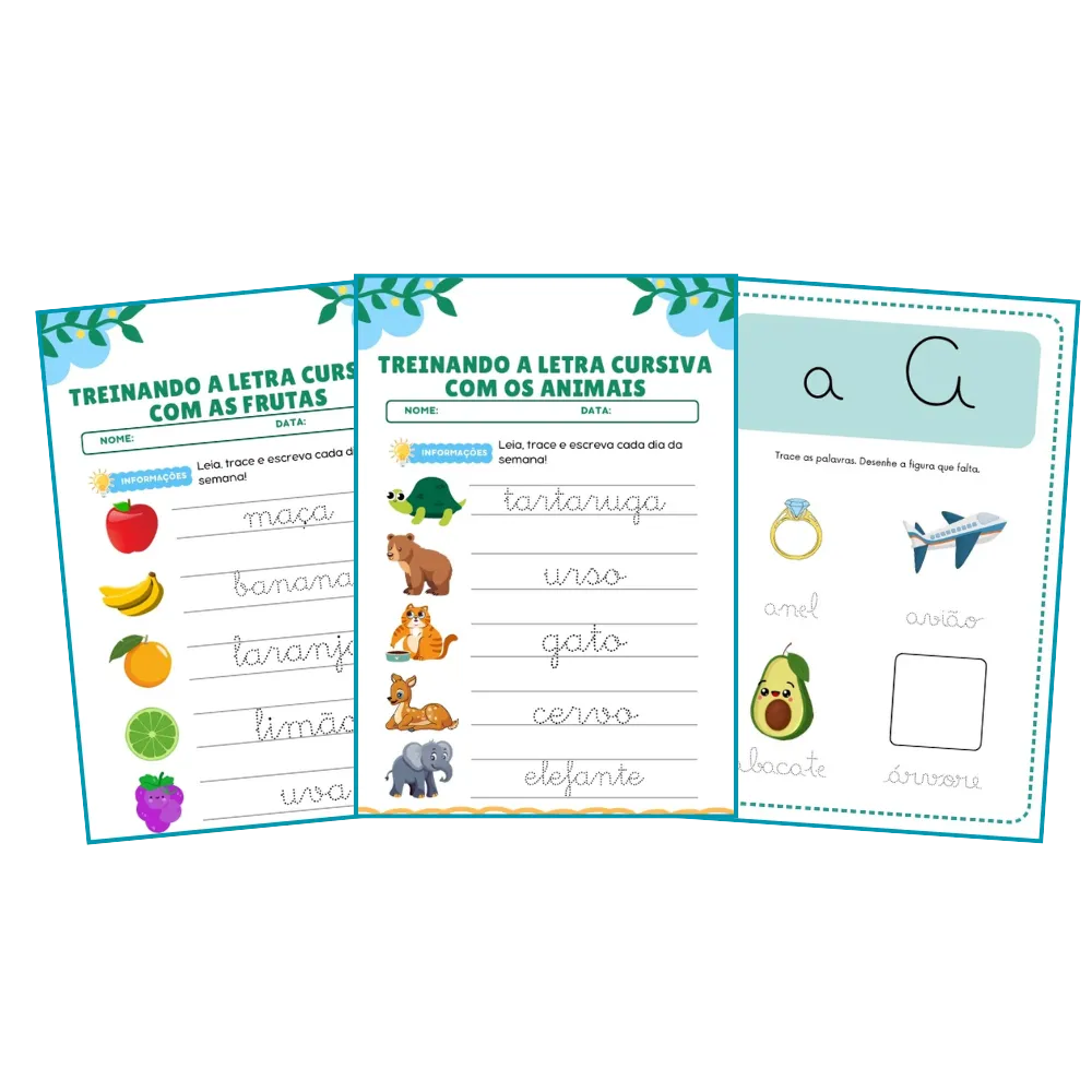 Caderno de Caligrafia Letra Cursiva para Imprimir em PDF