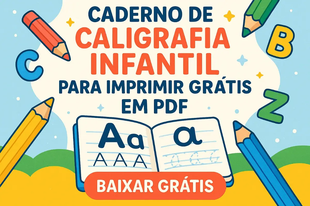 Caderno de Caligrafia Infantil para Imprimir Grátis em PDF