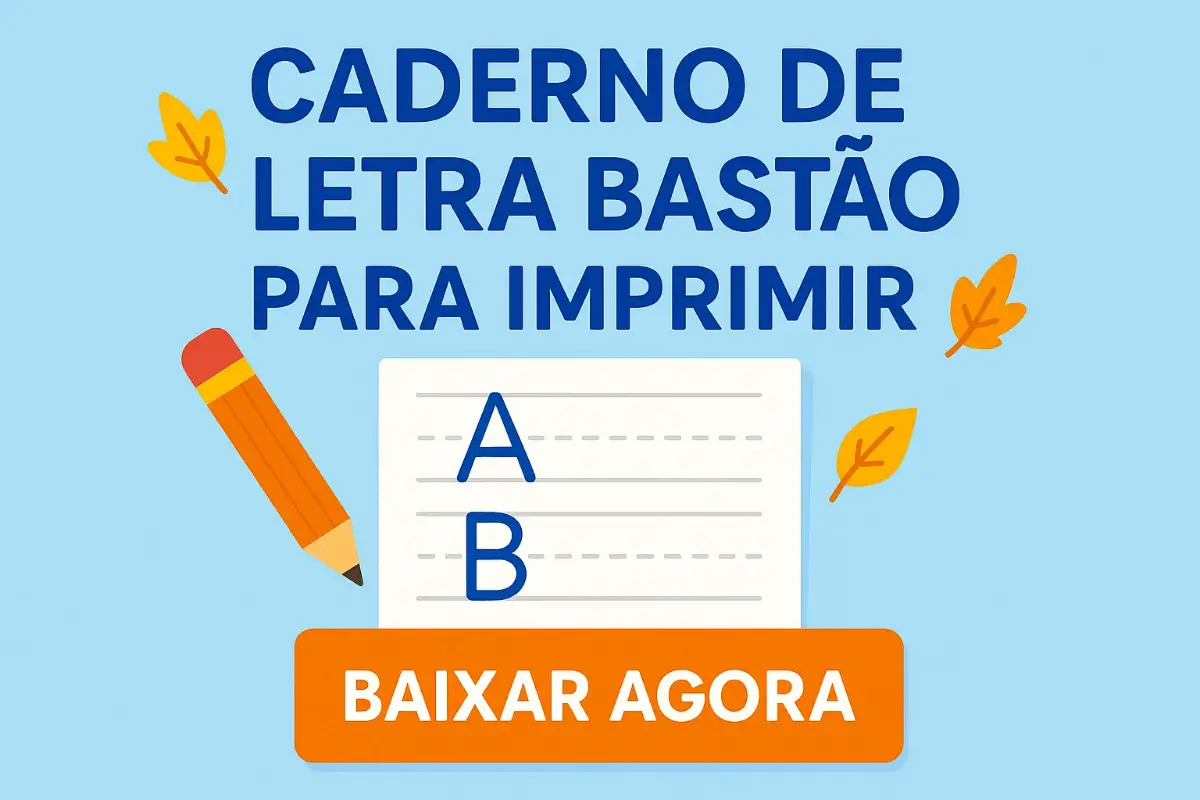 Caderno de Caligrafia Letra Bastão para Imprimir PDF