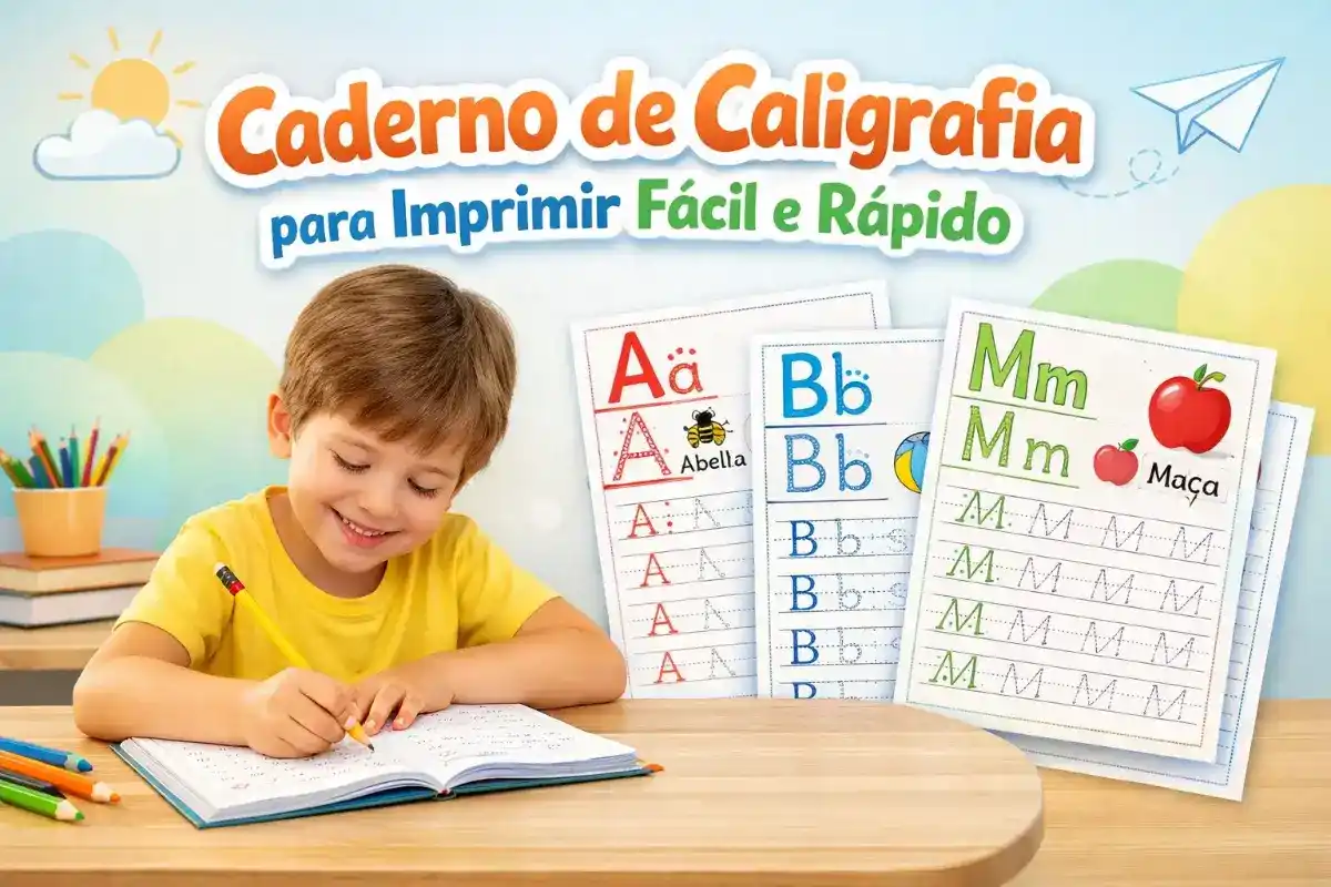 Caderno de Caligrafia para Imprimir Fácil e Rápido