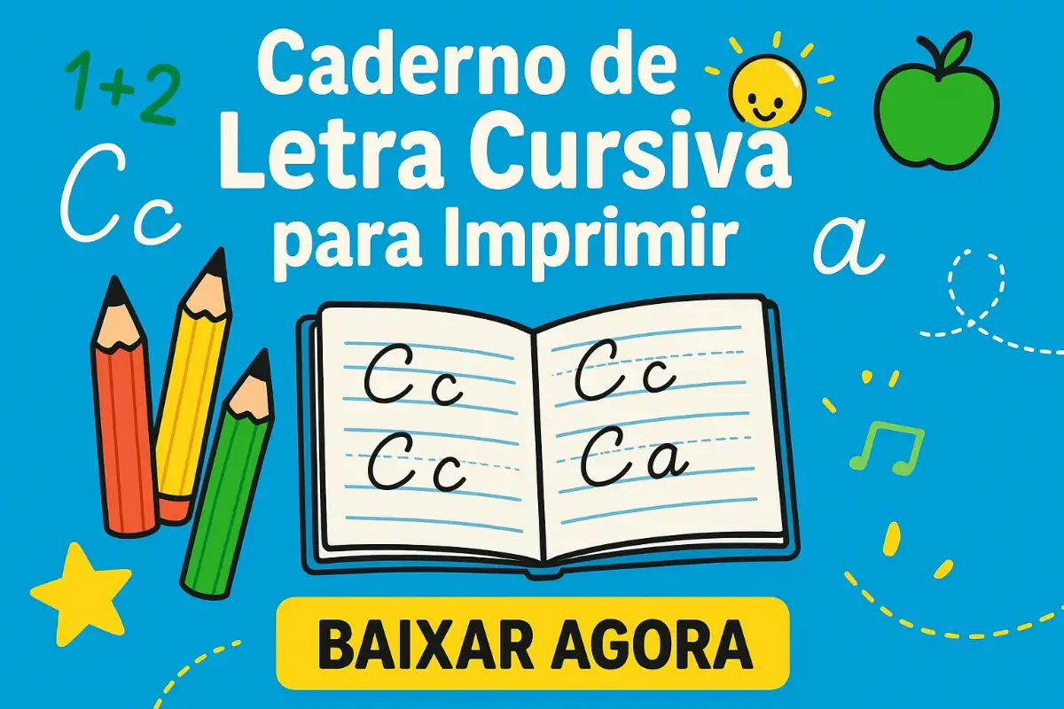 Caderno de Letra Cursiva para Imprimir PDF