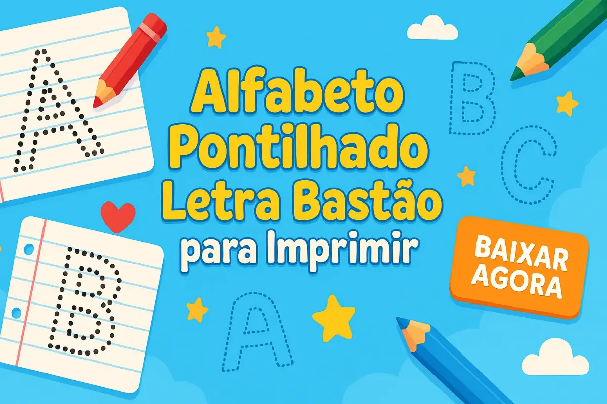 Alfabeto Pontilhado Letra Bastão para Imprimir PDF