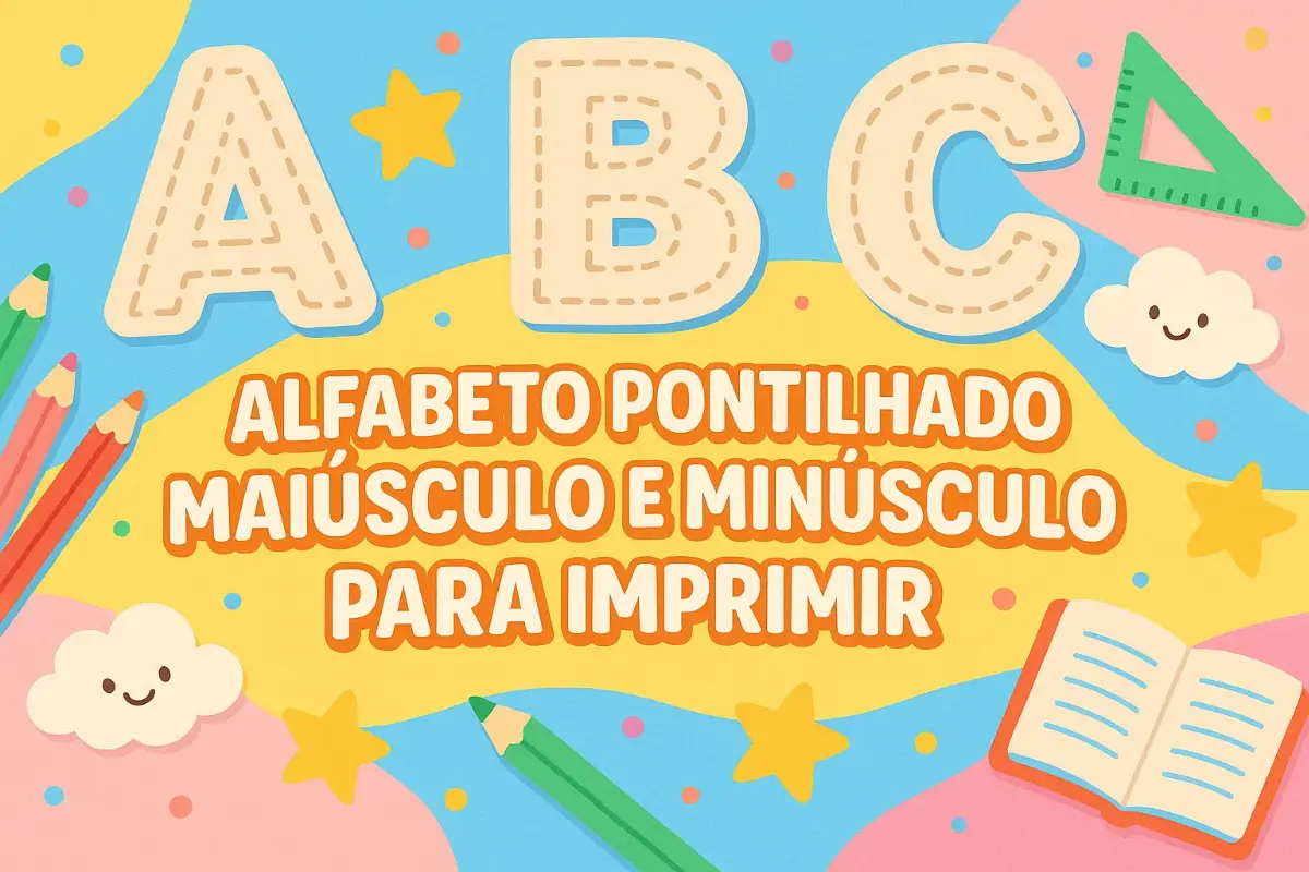 Alfabeto Pontilhado Maiúsculo e Minúsculo para Imprimir