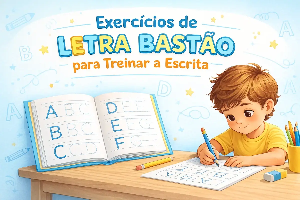 Exercícios de Letra Bastão para Treinar a Escrita Bonita