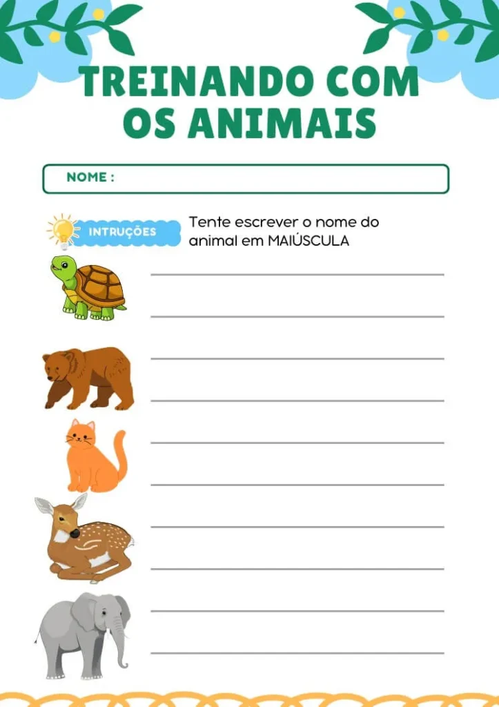 Caderno de Atividades de Letra Bastão para Imprimir PDF