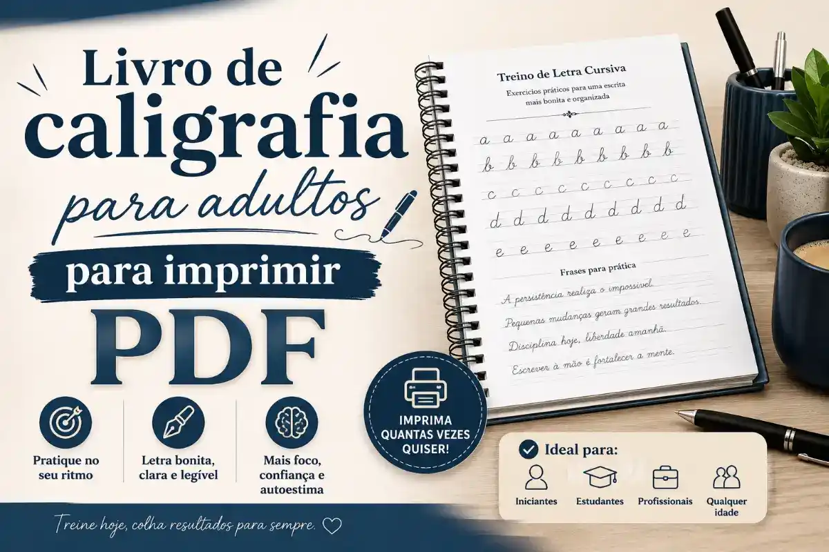 Livro de caligrafia para adultos para imprimir PDF