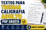 Textos para treinar caligrafia adulto PDF grátis para imprimir